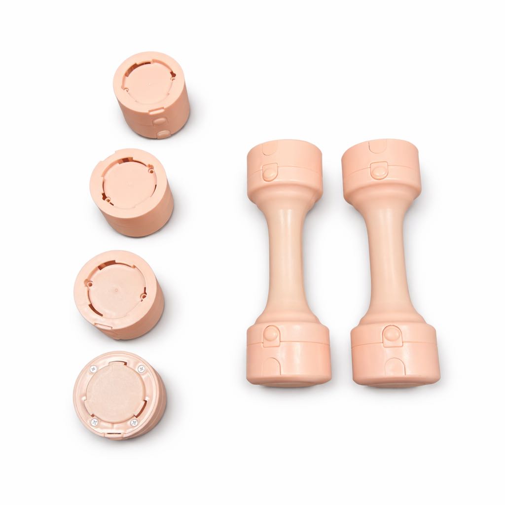 4-in-1 Adjustable Pastel Dumbbell Pair: Versatile Weight Set for Women (1kg, 1.5kg, 2kg, 2.5kg) – Ideal for Home Yoga, Pilates & Toning