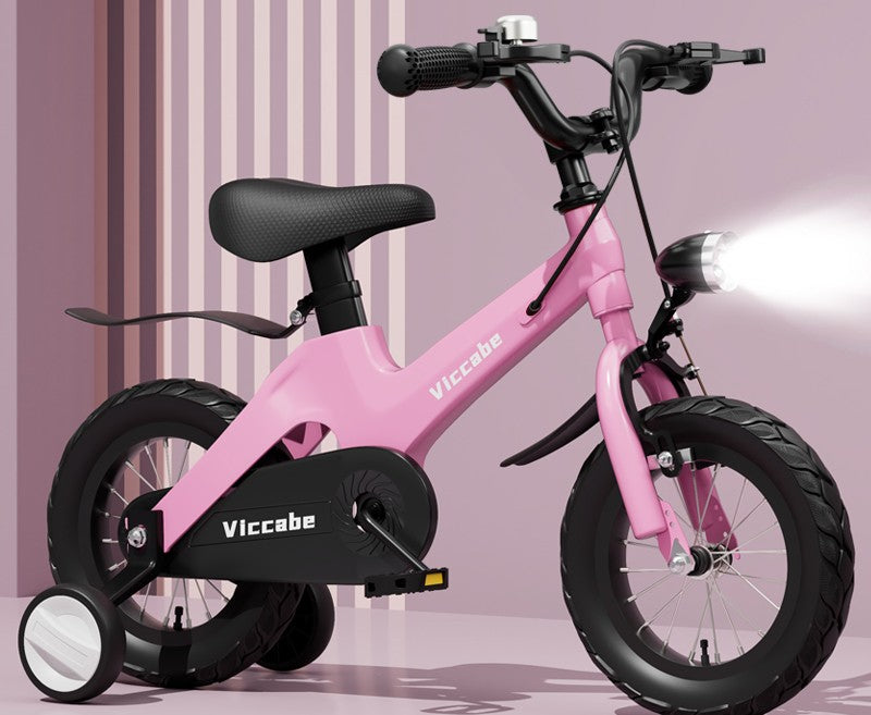 12", 14", 16", 18" Inch Mountain Bikes with  LED Lights, Trainning Wheels Pink and Black
