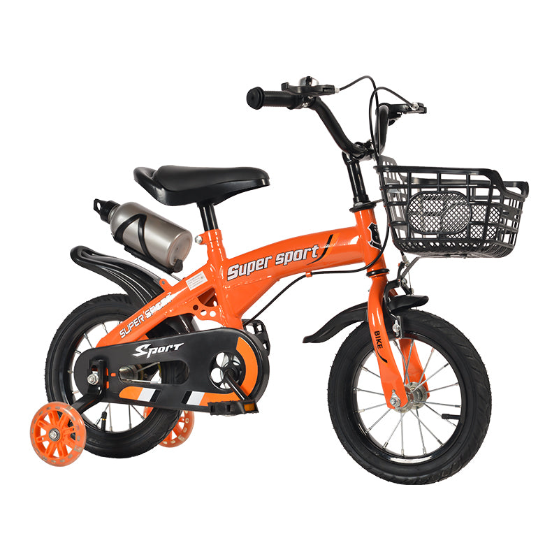 12", 14", 16", 18" Beginner Kids Mountain Bike with Training Wheels White Green Orange Pink