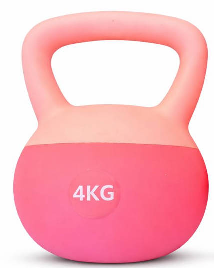 Premium Pink Vinyl Kettlebell: 4kg & 8kg Strength Training Weights for Women – Ergonomic Kettlebell for Home Gym & Toning