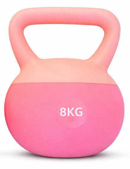 Premium Pink Vinyl Kettlebell: 4kg & 8kg Strength Training Weights for Women – Ergonomic Kettlebell for Home Gym & Toning