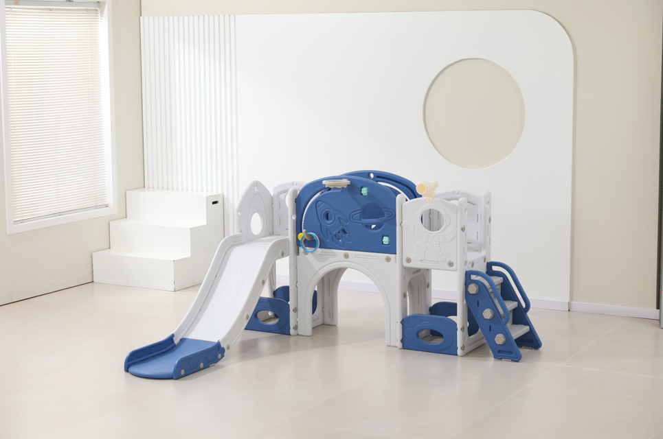 8-in-1 Castle Adventure: L-Shaped Toddler Slide & Discovery Playset