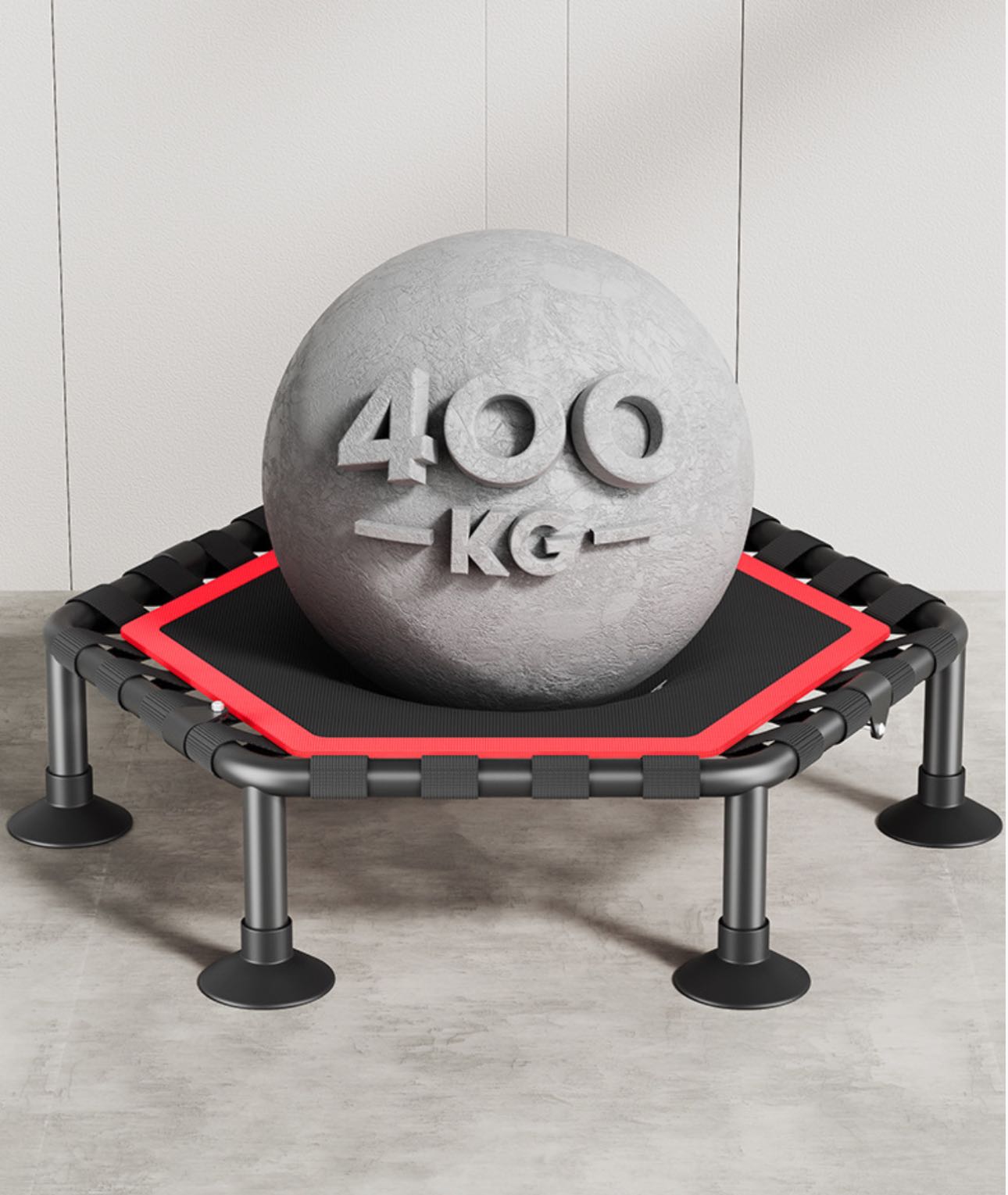 Professional Silent Bungee Rebounder – High-Capacity Home Gym Trampoline (400KG Max Load) with Adjustable Safety Handle