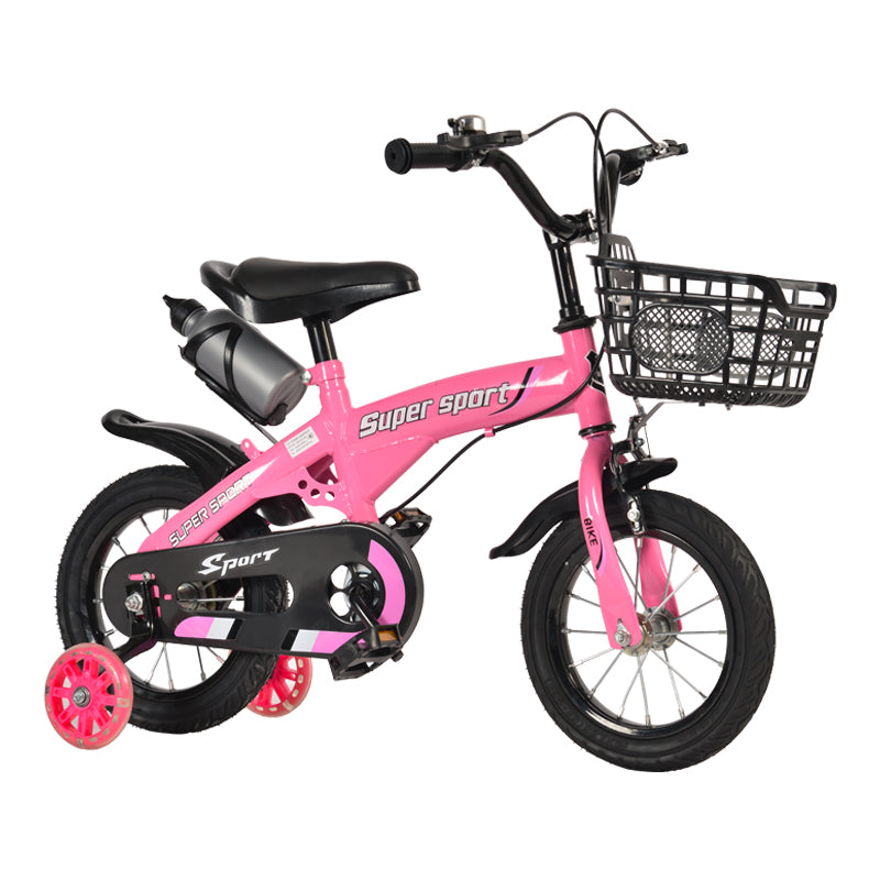 12", 14", 16", 18" Beginner Kids Mountain Bike with Training Wheels White Green Orange Pink